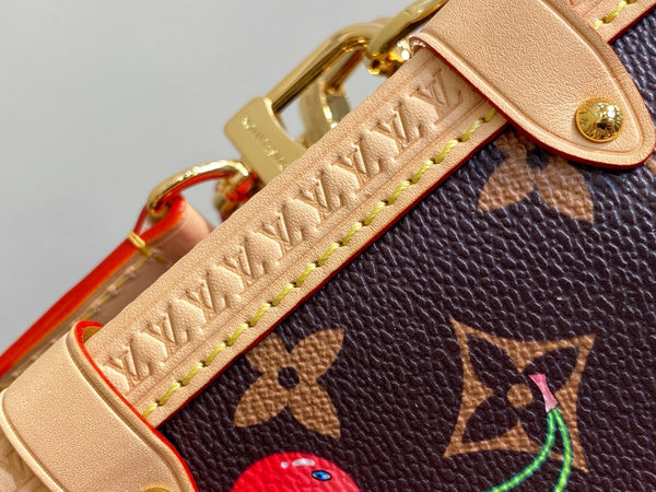 LV x TM Side Trunk MM 23.5cm Brown Cherry Canvas