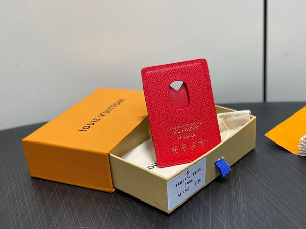 LV x TM Porte-Cartes Magnet Brown Red Monogram Canvas