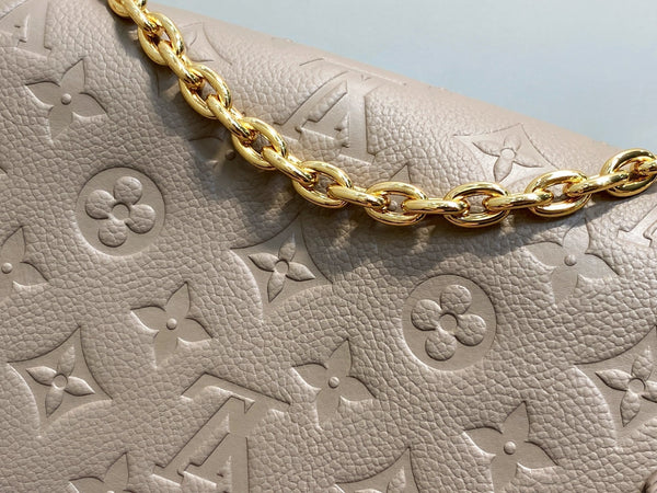 LV Anytime Flap Bag 29.5cm Dark Beige Calfskin