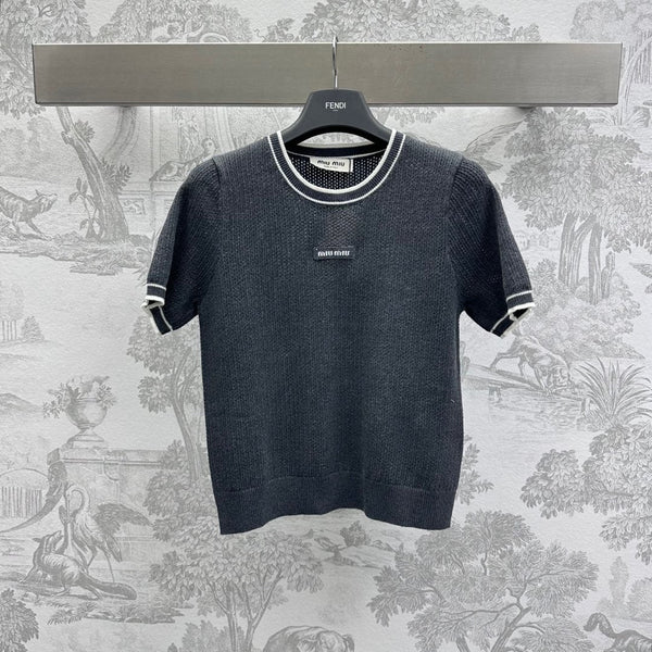 Miu 25 T-Shirt Black Wool 232002