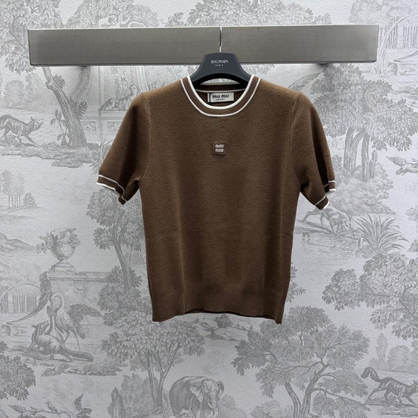 Miu 25 T-Shirt Brown Wool 232023