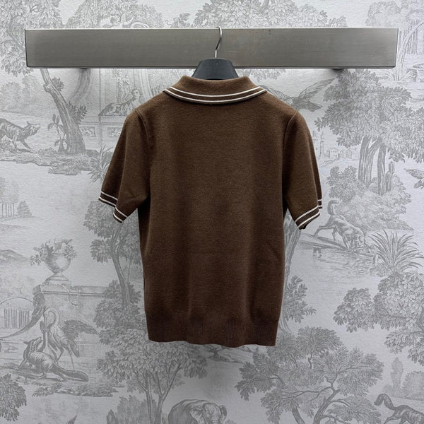 Miu 25 Polo T- Shirt Brown Wool 232022