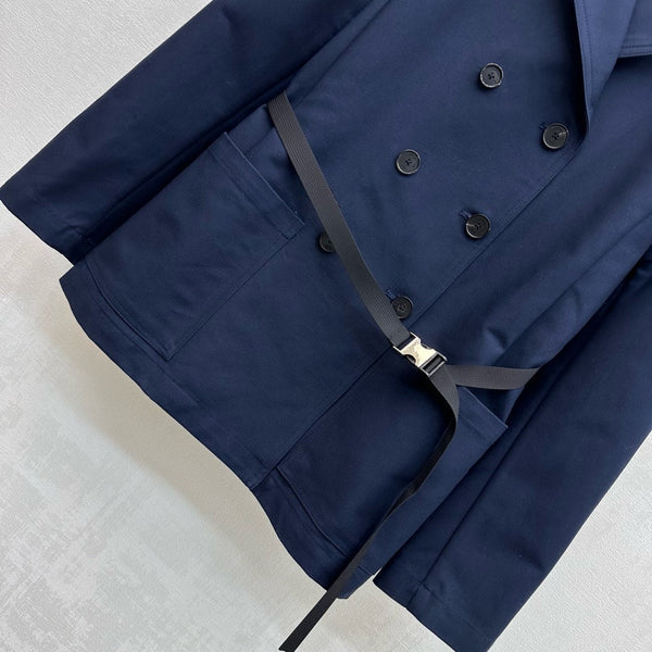 CD 26s Trench Coat Dark Blue Cotton 349778