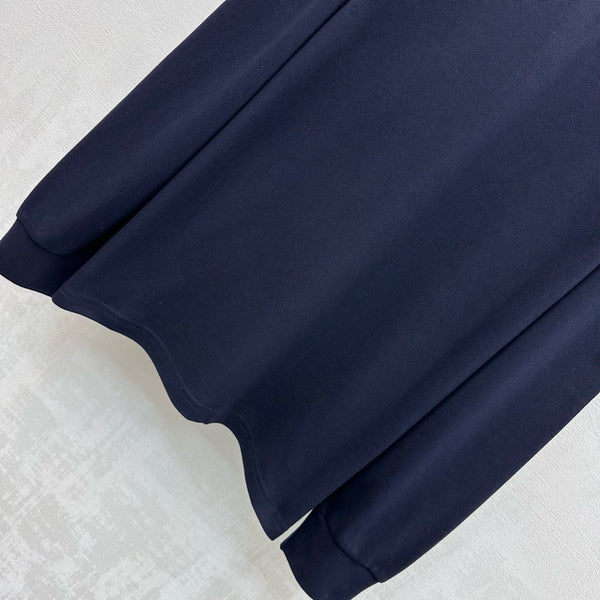 Polo surdimensionné en piqué Miu SS26, coton bleu marine 350370
