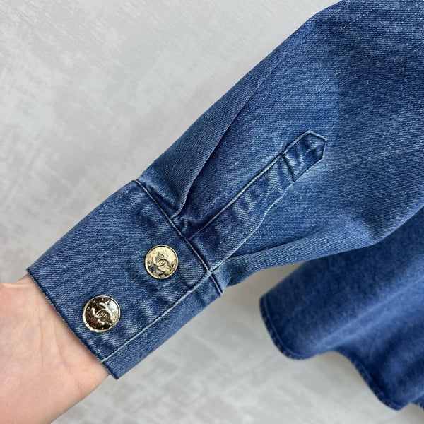 CC 26S Veste en jean coupe ample en denim de coton indigo 350421