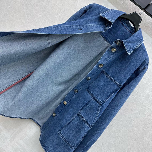 CC 26S Veste en jean coupe ample en denim de coton indigo 350421