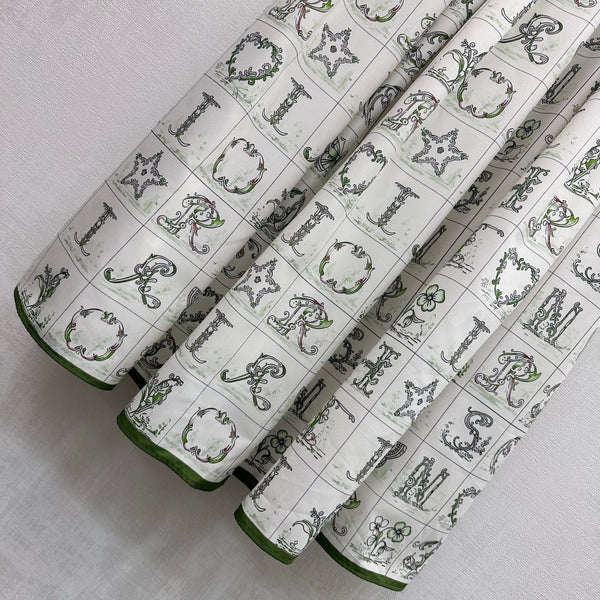 CD 26s Jupe Midi Monogrammée Blanc Vert Fibre de Polyester