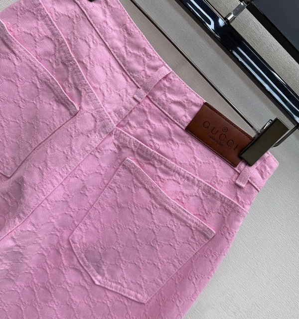 GG 26s Jacquard Leg Jeans Hot Pink Denim 363924