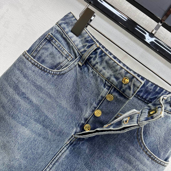 CC 26s Jupe midi en jean patchwork bleu 363947