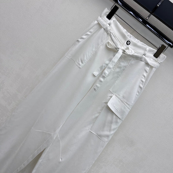 CC 26s Pantalon droit en lin, rayonne et polyester blanc 363900