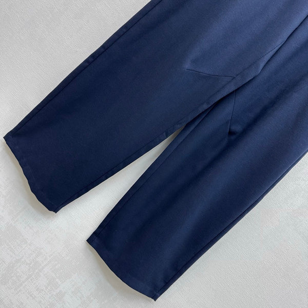CC 26s Pantalon droit Bleu Marine Lin Rayonne Polyester 363902