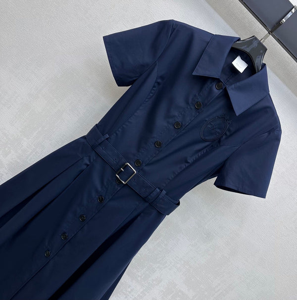 Robe CD 26s à logo brodé en fibre de coton bleu marine 363824