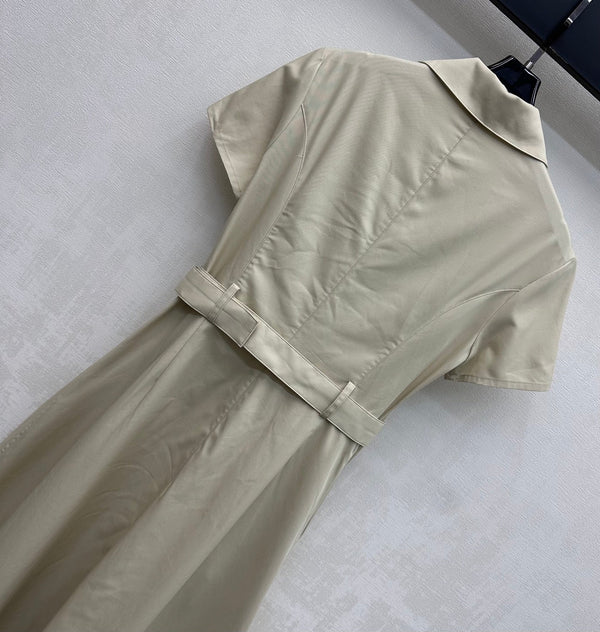 CD 26s Embroidered Logo Dress Beige Cotton Fiber 363826