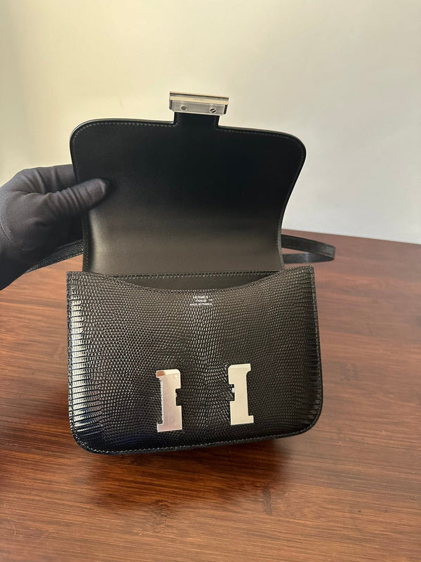 CONSTANCE 18 BLACK LIZARD HARDWARE ARGENTO