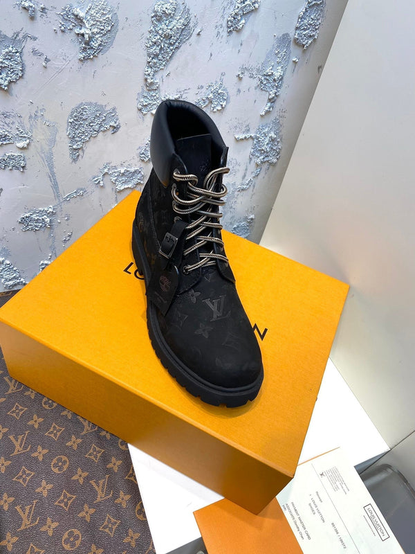 LV x Timberland 6-In Ankle Boot 35mm Black Monogram Suede