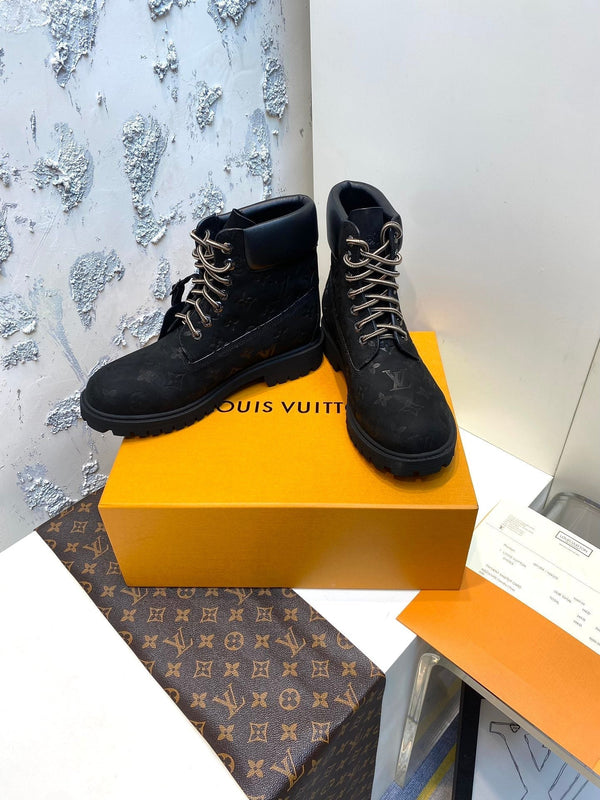LV x Timberland 6-In Ankle Boot 35mm Black Monogram Suede