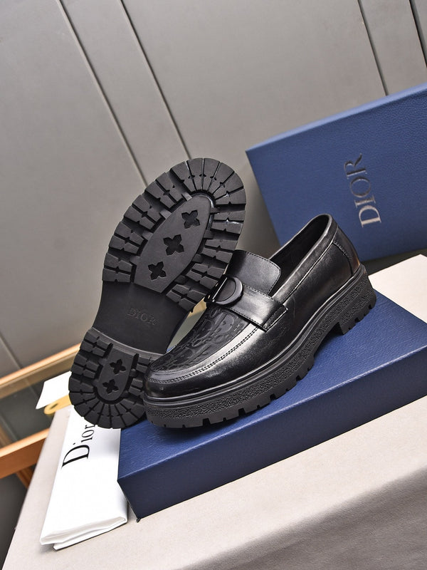 CD SYMBOL EXPLORER LOAFER NERO IN PELLE DI VITELLO CON MONOGRAMMA