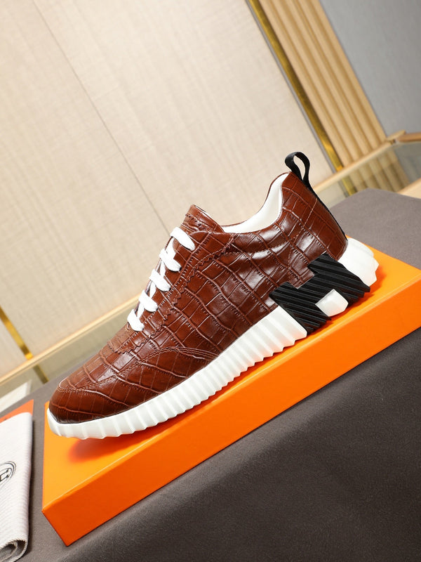 HM Men's Bouncing Sneaker Marrone Pelle di Vacchetta 664361