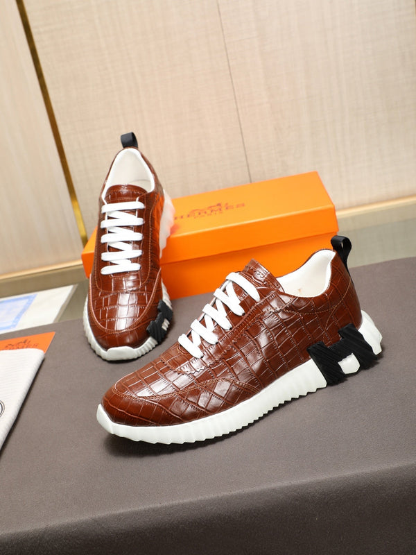 HM Men's Bouncing Sneaker Marrone Pelle di Vacchetta 664361