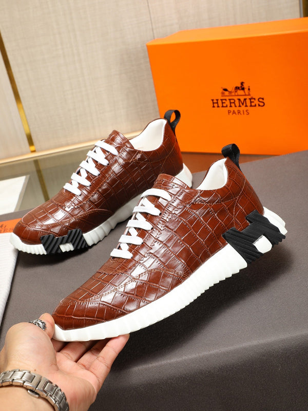 HM Men's Bouncing Sneaker Marrone Pelle di Vacchetta 664361