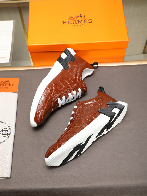 HM Men's Bouncing Sneaker Marrone Pelle di Vacchetta 664361