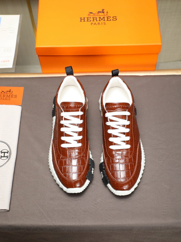 HM Men's Bouncing Sneaker Marrone Pelle di Vacchetta 664361