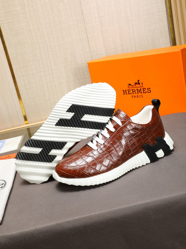 HM Men's Bouncing Sneaker Marrone Pelle di Vacchetta 664361