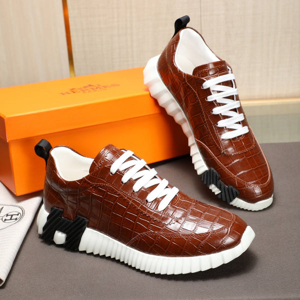 HM Men's Bouncing Sneaker Marrone Pelle di Vacchetta 664361