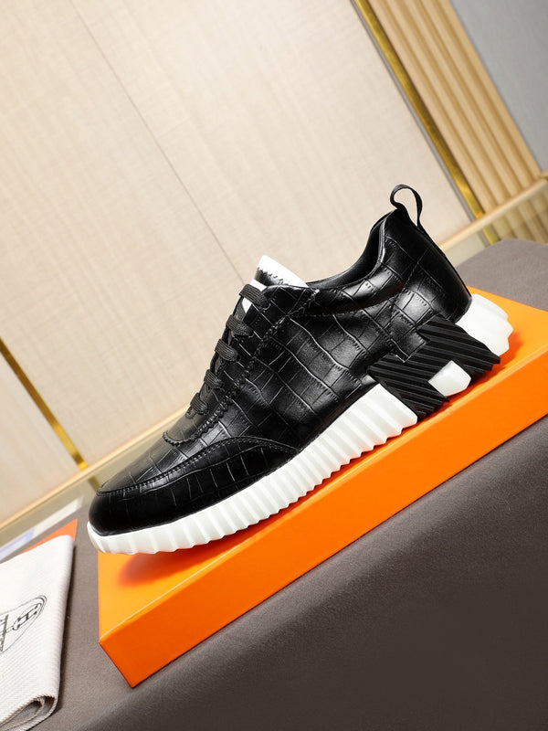 HM Men's Bouncing Sneaker Nero Pelle di Vacchetta 664362