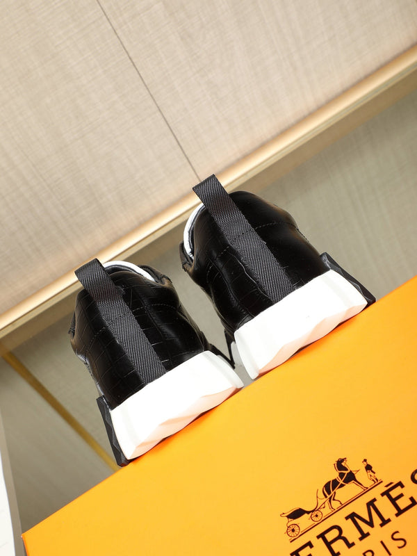 HM Men's Bouncing Sneaker Nero Pelle di Vacchetta 664362