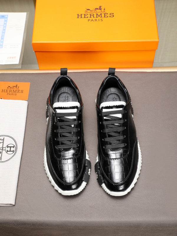 HM Men's Bouncing Sneaker Nero Pelle di Vacchetta 664362