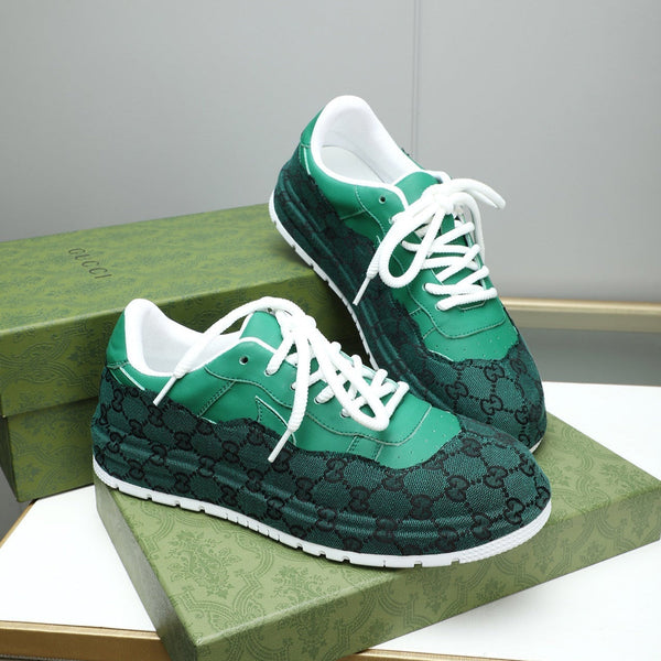 GG Men's Sneaker Green Cowhide 587319