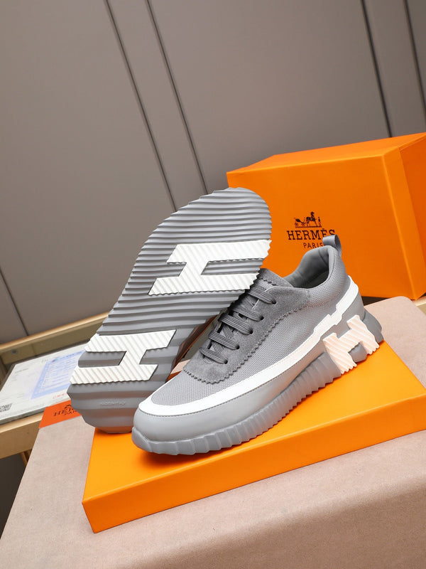 Sneaker Bouncing da uomo HM in tessuto di vitello grigio 754132