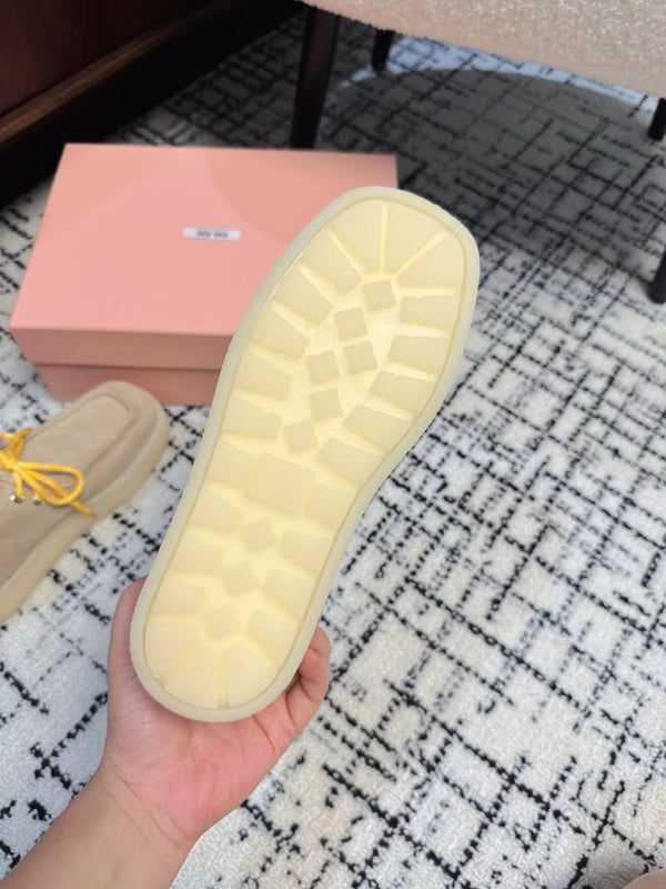 Miu Ankle Boots Beige Cow Suede