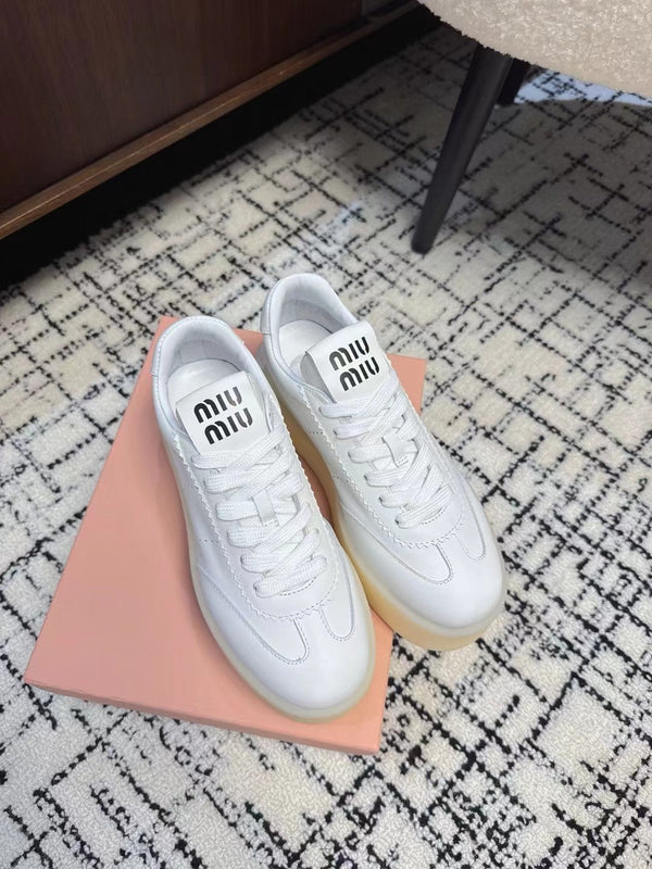 Miu Balance Sneakers White Leather