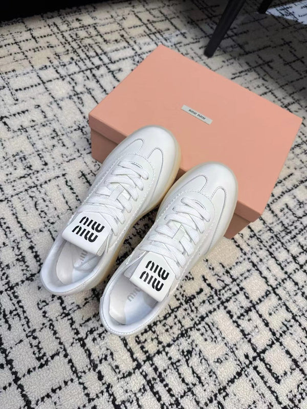 Miu Balance Sneakers White Leather