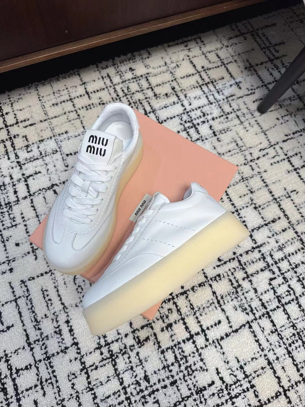 Miu Balance Sneakers White Leather