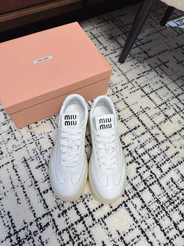 Miu Balance Sneakers White Leather