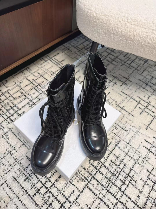 CD D-Unit Ankle Boot Glossy Black Calfskin