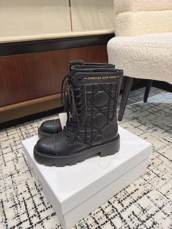 CD D-Unit Ankle Boot Plain Black Calfskin