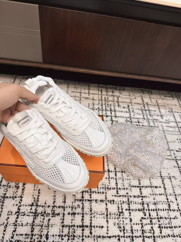 HM 25 Jet Sneaker White Mesh Cowhide 318023