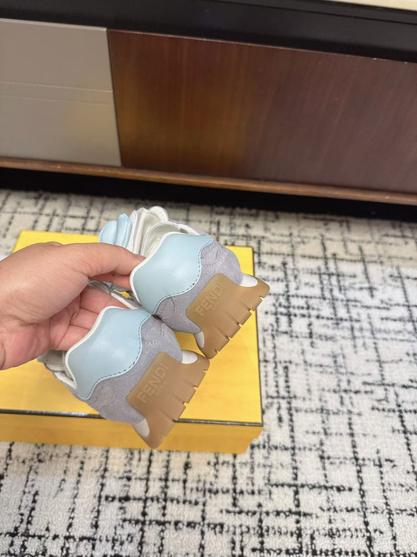 Fendi Flow Trainers Grey Suede 682048