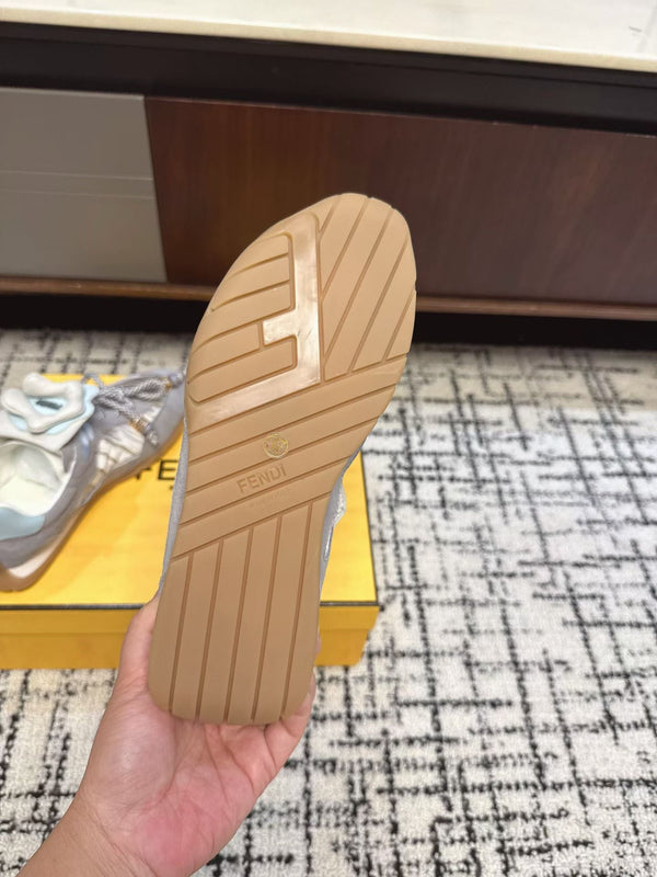 Fendi Flow Trainers Grey Suede 682048