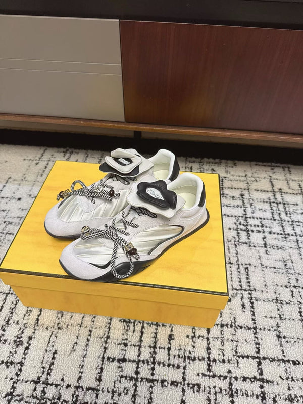 Fendi Flow Trainers White Suede 682050