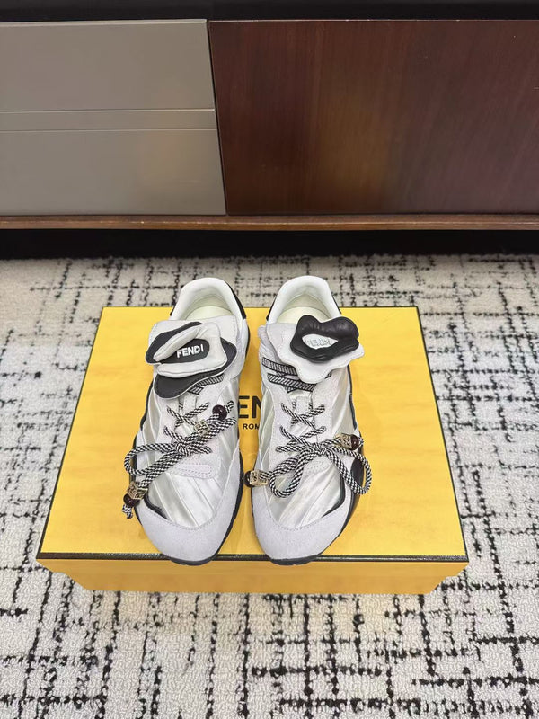 Fendi Flow Trainers White Suede 682050