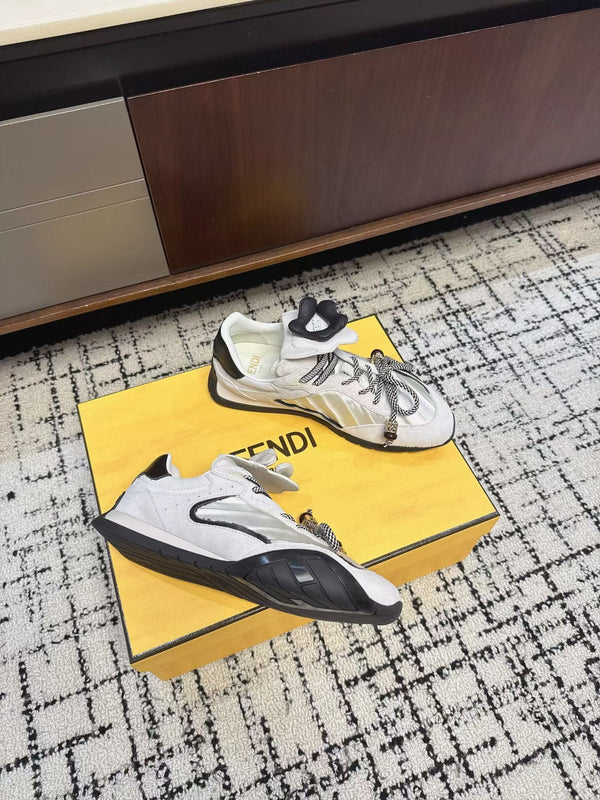 Fendi Flow Trainers White Suede 682050