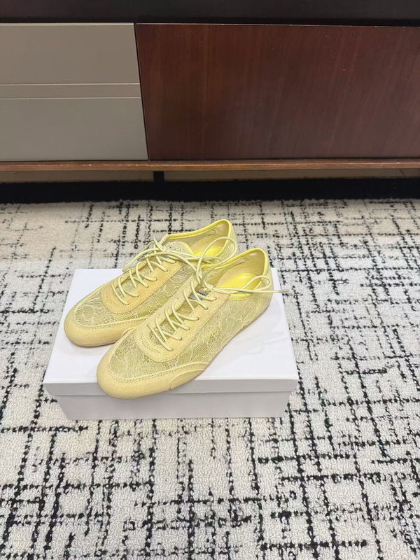Jimmy Choo Sunny F Sneaker Yellow Lace Leather 682043