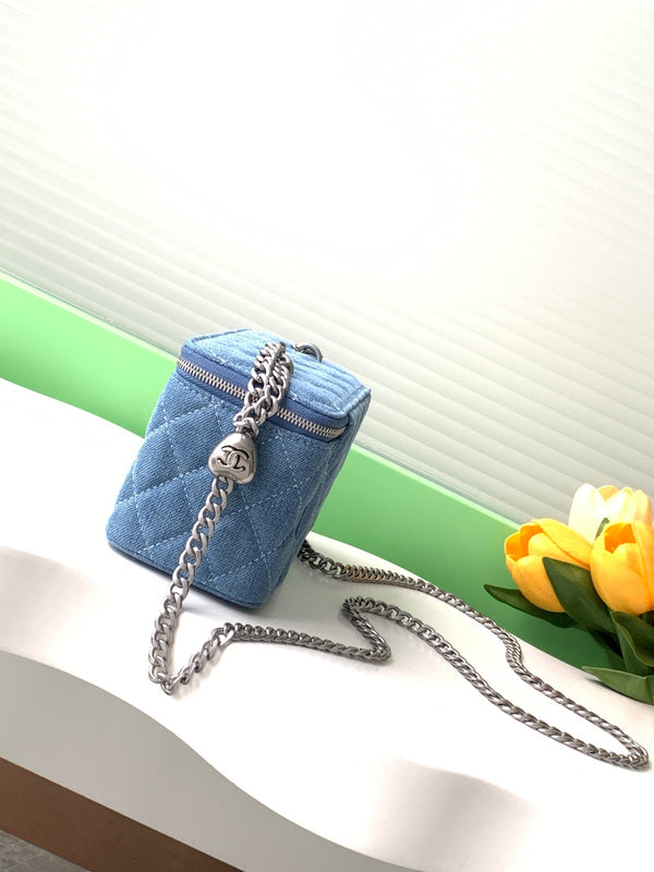 CC 24K Vanity 18cm Blue Denim Silver Hardware