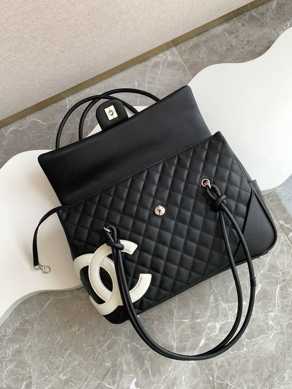 CC 2025 Cambon Bag Black White Lambskin 308110