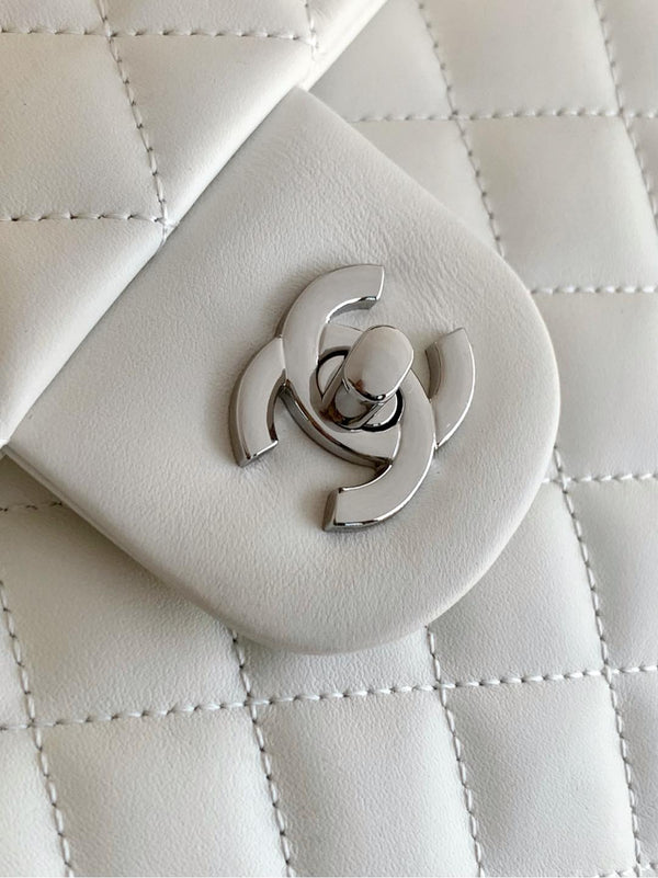 CC 2025 Cambon Bag White Black Lambskin 308109